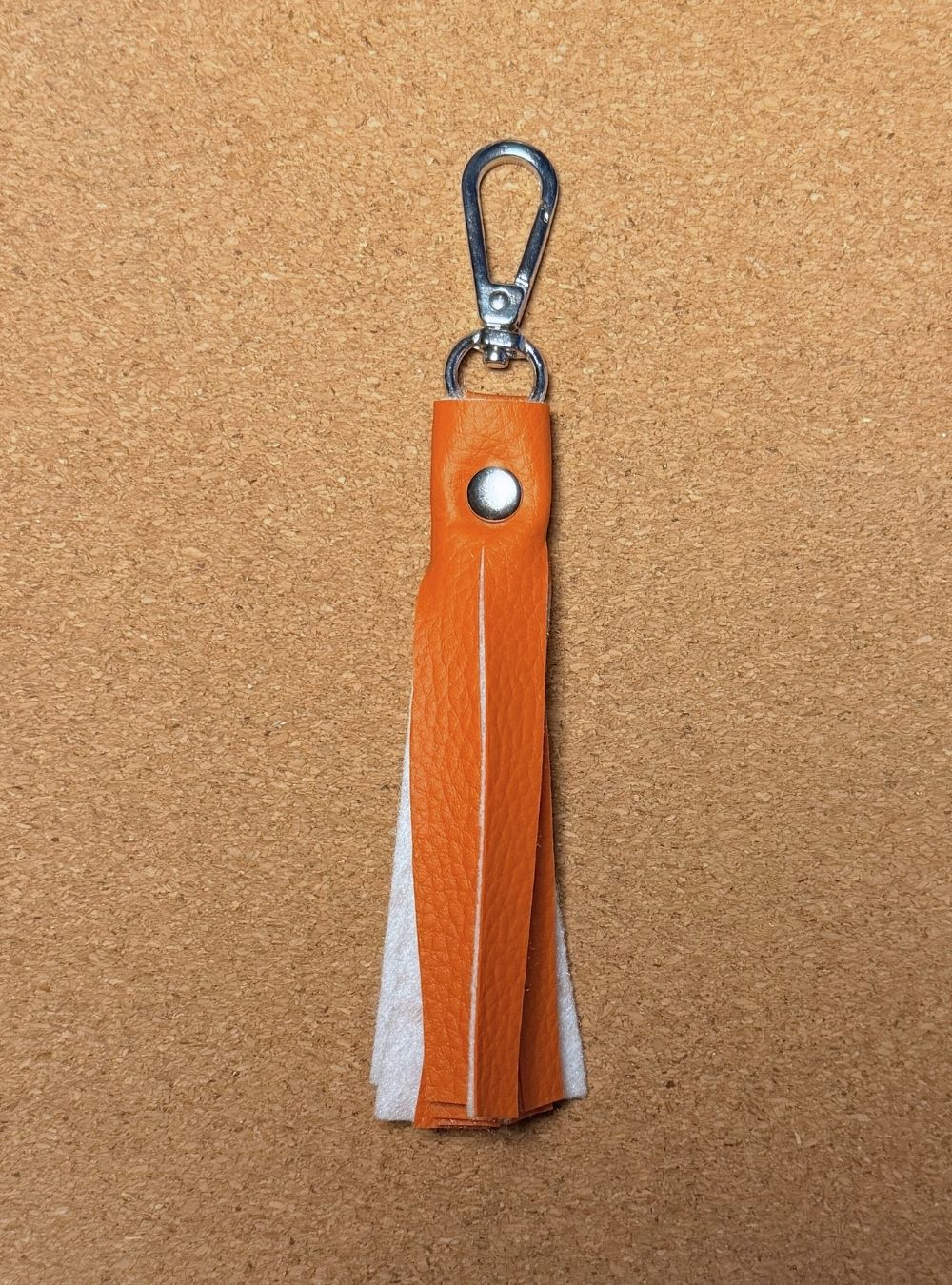 White pompom keychain