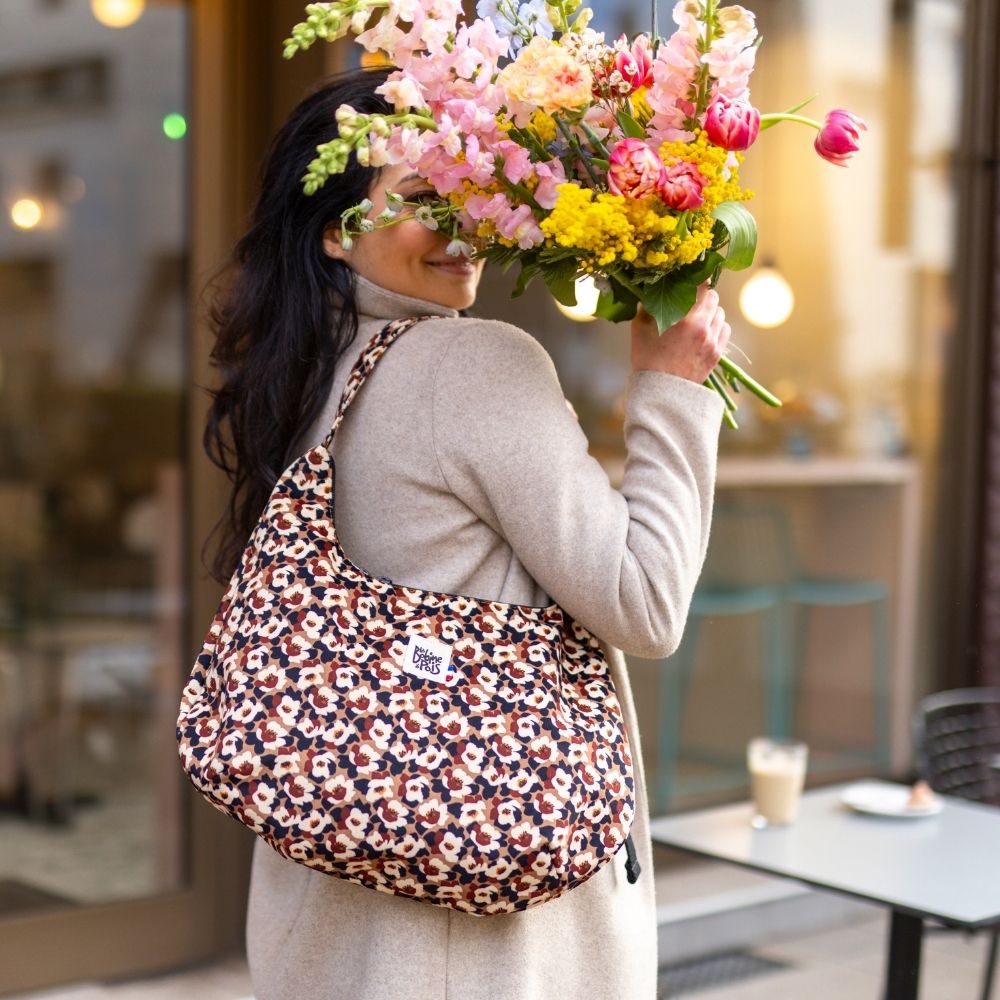 Sac Bandoulière 100% Cuir Made In Italy - Motif Fleuri, état Très Bon, Idéal Sortie Ou Mariage