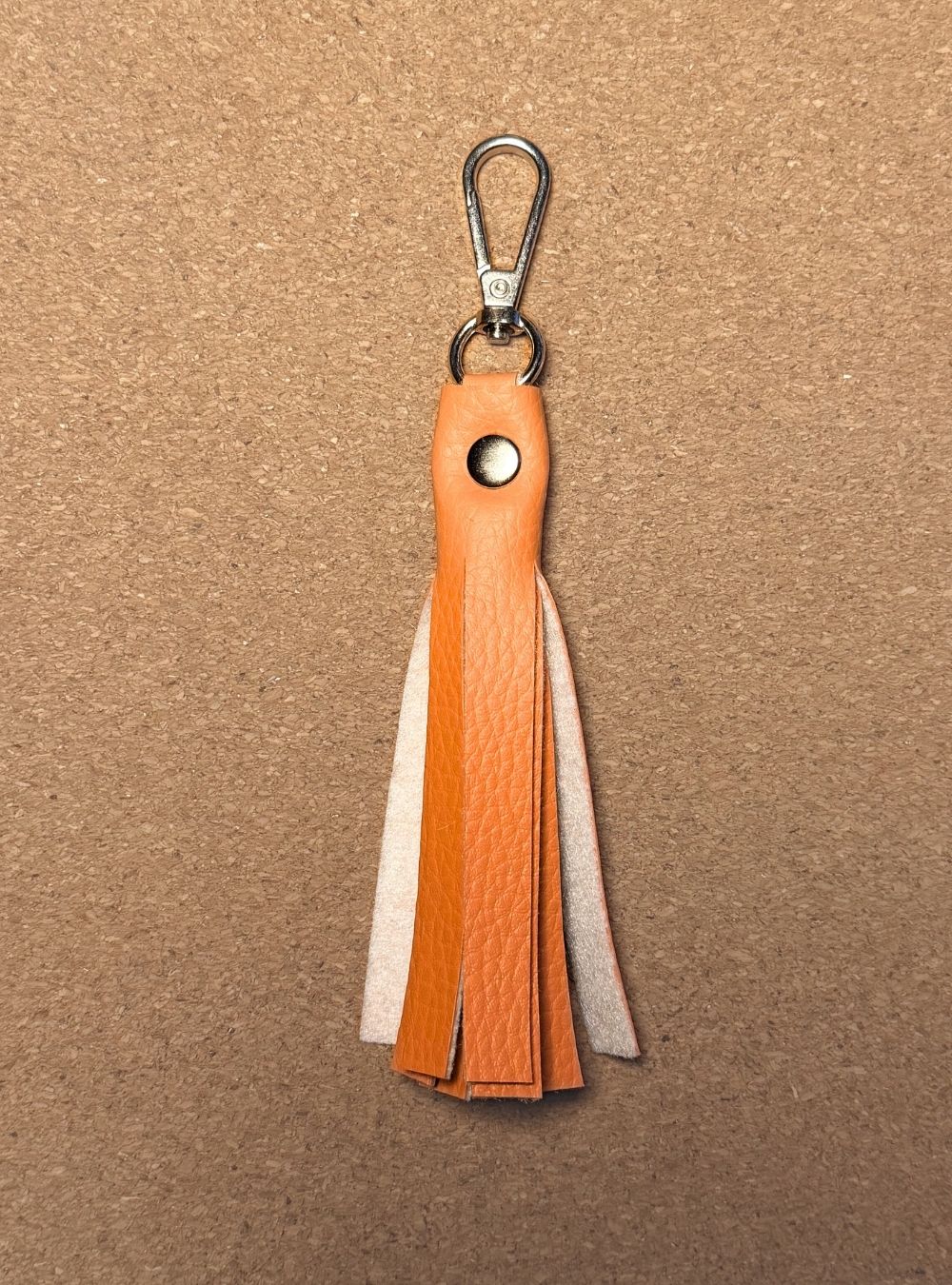 White pompom keychain