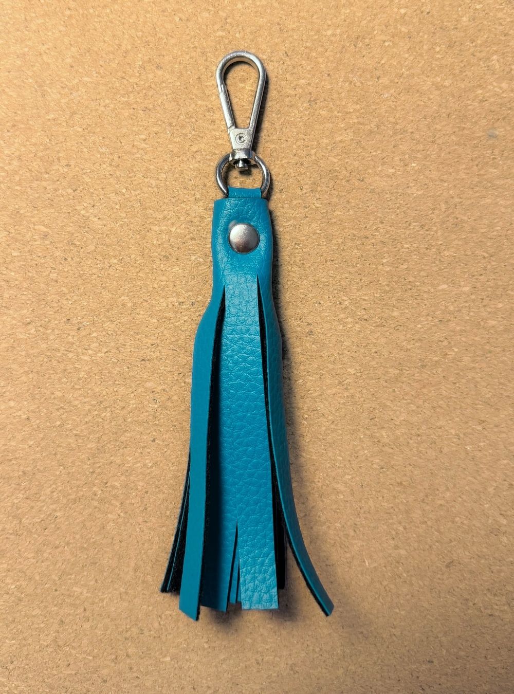 White pompom keychain