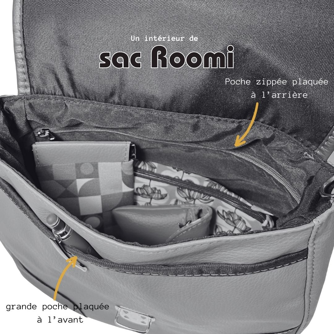 intérieur du sac convertible roomi - la bobine à pois - fabrication française