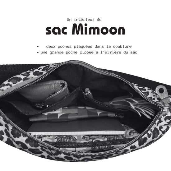 interieur du sac demi lune MIMOON - La Bobine à Pois - fabrication française