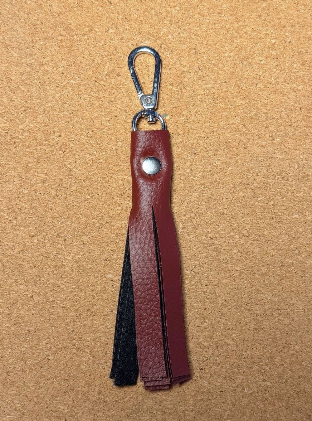 White pompom keychain