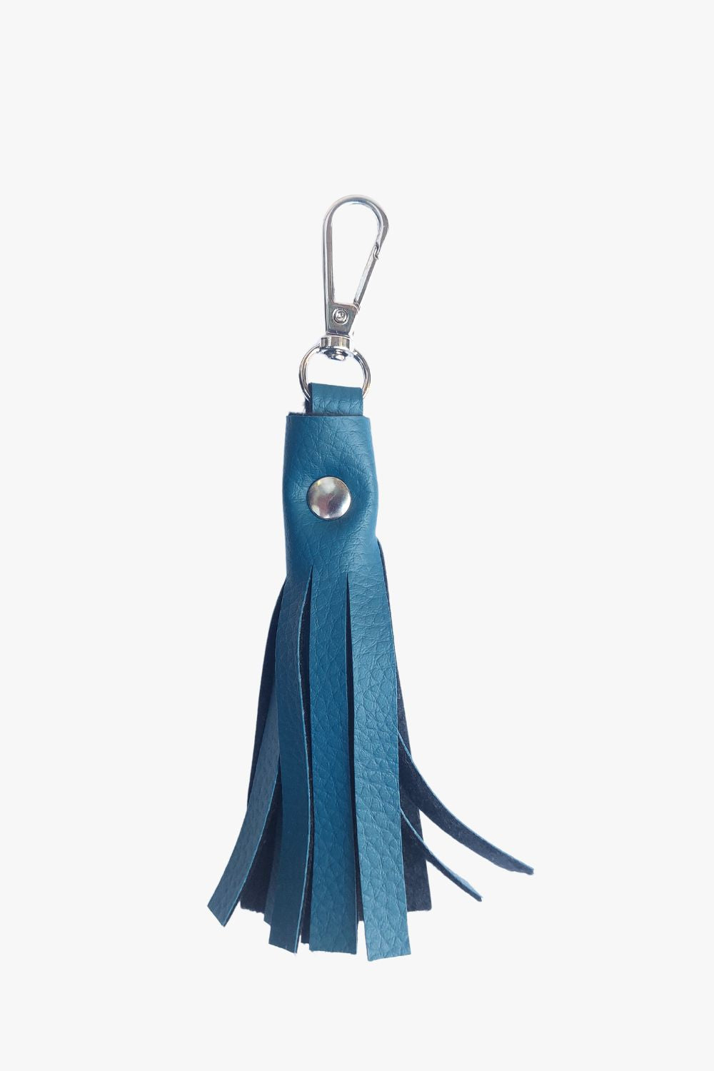 Porte-clé pompon bleu pétrole