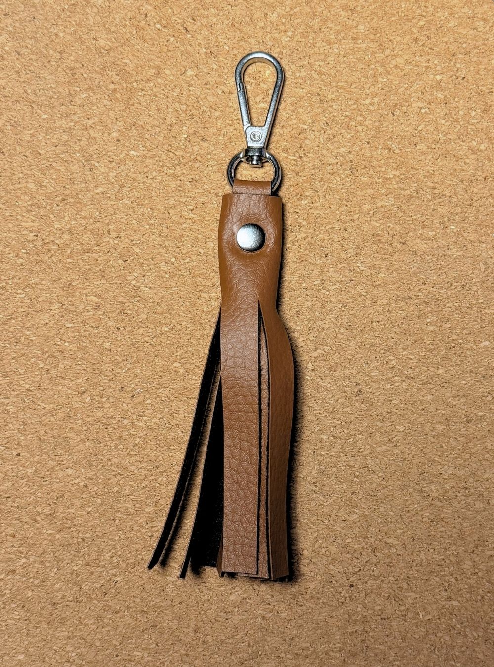 White pompom keychain