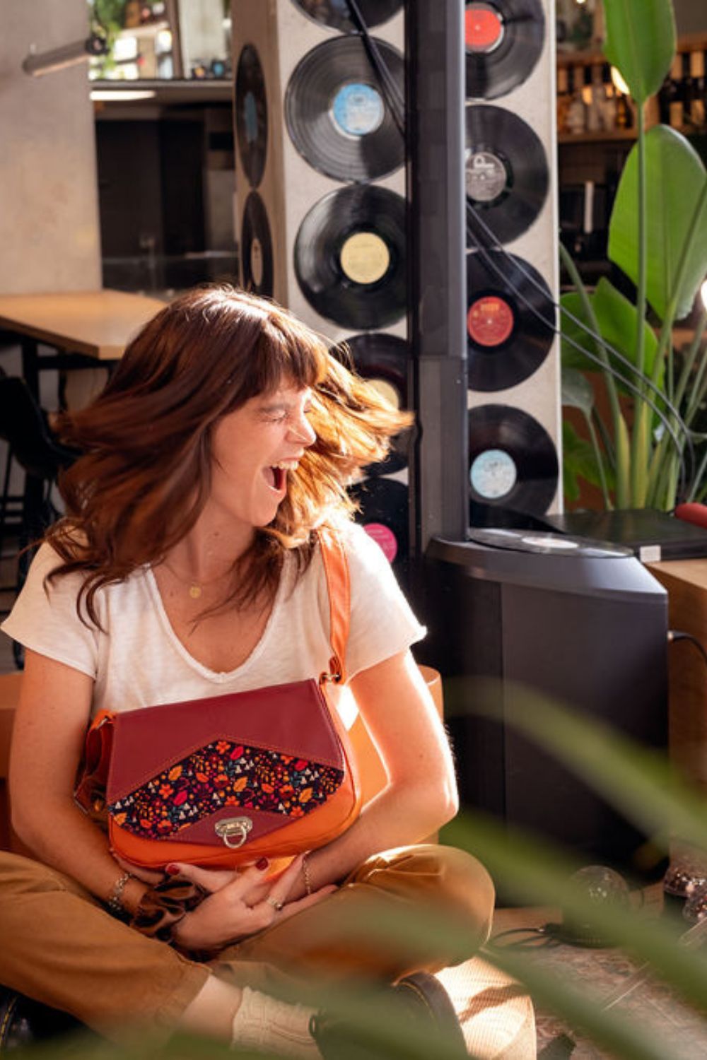 sac bandoulière alzo collection looma coloris orange - la bobine a pois