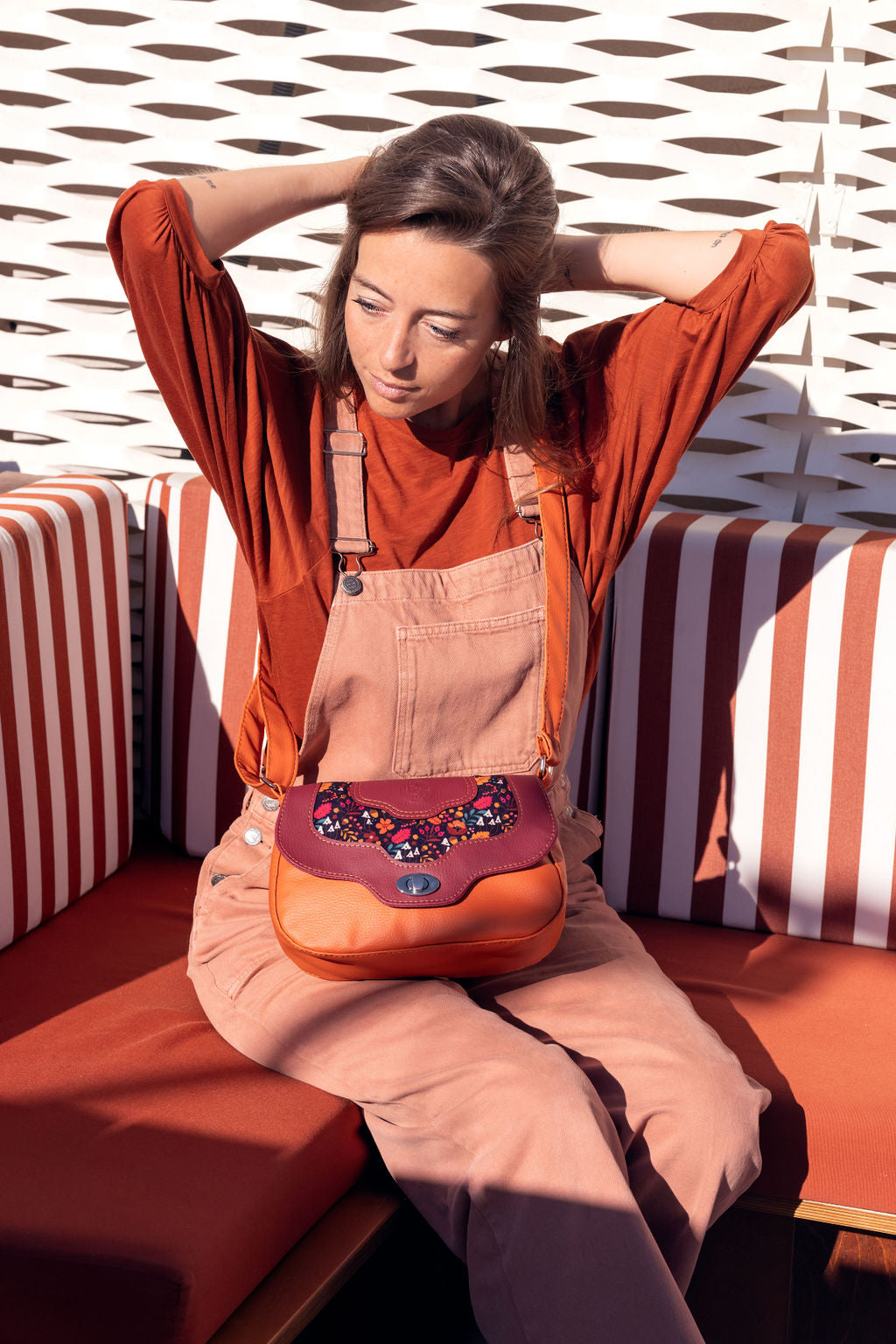 Load image into Gallery viewer, sac bandouliere melo collection looma coloris orange
